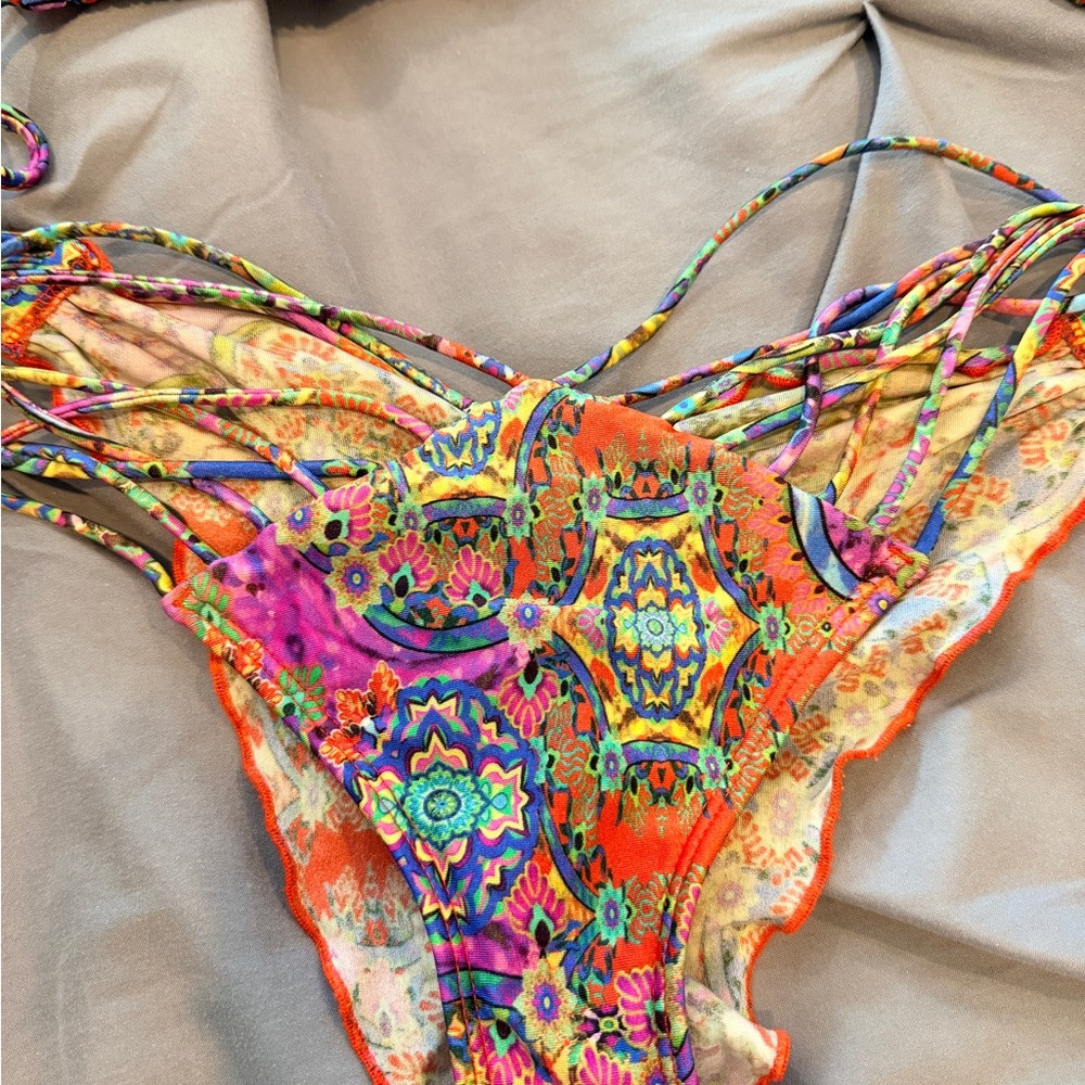 Luli Fama Colorful Strappy Crystal Bikini Set - Picture 5 of 9